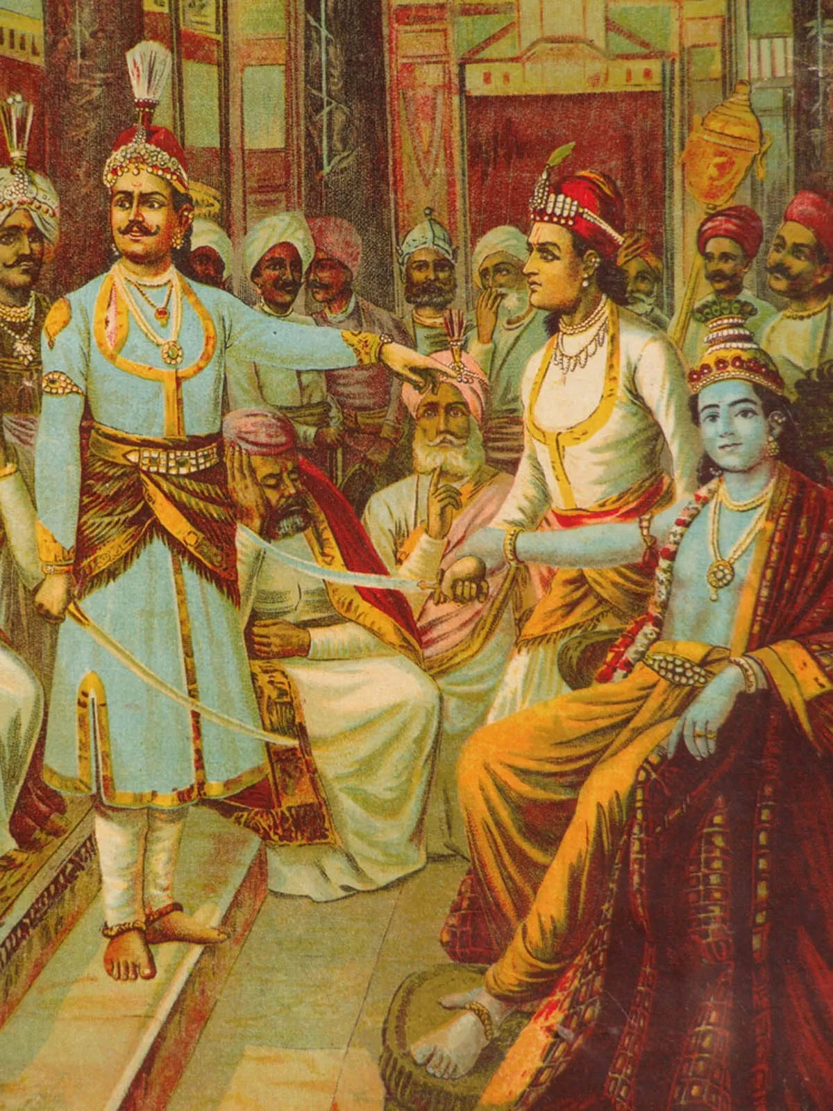 Krishna as Envoy, by Raja Ravi Varma, 1905